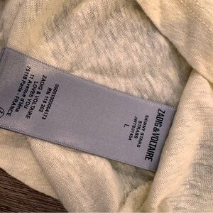 Zadig & Voltaire skinny star strass t shirt - size L - NWT - 60% linen